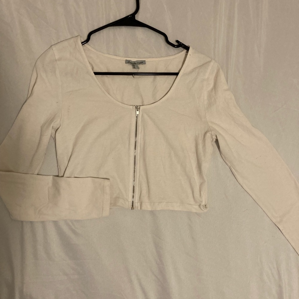 charlotte long sleeve white shirt, size large